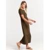 image:imageANRABESS Womens 2026 Summer Casual Maxi Dress A line Tiered Flowy Short Sleeve Crewneck T Shirt Beach Travel Long DressesCoffee
