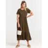 image:imageANRABESS Womens 2026 Summer Casual Maxi Dress A line Tiered Flowy Short Sleeve Crewneck T Shirt Beach Travel Long DressesCoffee