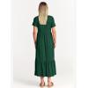 image:imageANRABESS Womens 2026 Summer Casual Maxi Dress A line Tiered Flowy Short Sleeve Crewneck T Shirt Beach Travel Long DressesDeep Green