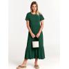 image:imageANRABESS Womens 2026 Summer Casual Maxi Dress A line Tiered Flowy Short Sleeve Crewneck T Shirt Beach Travel Long DressesDeep Green