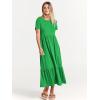 image:imageANRABESS Womens 2026 Summer Casual Maxi Dress A line Tiered Flowy Short Sleeve Crewneck T Shirt Beach Travel Long DressesForest