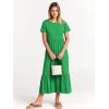 image:imageANRABESS Womens 2026 Summer Casual Maxi Dress A line Tiered Flowy Short Sleeve Crewneck T Shirt Beach Travel Long DressesForest