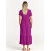image:imageANRABESS Womens 2026 Summer Casual Maxi Dress A line Tiered Flowy Short Sleeve Crewneck T Shirt Beach Travel Long DressesFuchsia