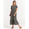 image:imageANRABESS Womens 2026 Summer Casual Maxi Dress A line Tiered Flowy Short Sleeve Crewneck T Shirt Beach Travel Long DressesGray