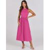 image:imageANRABESS Womens 2026 Summer Casual Maxi Dress A line Tiered Flowy Short Sleeve Crewneck T Shirt Beach Travel Long DressesHot Pink