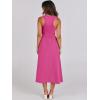 image:imageANRABESS Womens 2026 Summer Casual Maxi Dress A line Tiered Flowy Short Sleeve Crewneck T Shirt Beach Travel Long DressesHot Pink