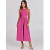 image:imageANRABESS Womens 2026 Summer Casual Maxi Dress A line Tiered Flowy Short Sleeve Crewneck T Shirt Beach Travel Long DressesHot Pink
