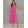 image:imageANRABESS Womens 2026 Summer Casual Maxi Dress A line Tiered Flowy Short Sleeve Crewneck T Shirt Beach Travel Long DressesHot Pink