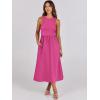 image:imageANRABESS Womens 2026 Summer Casual Maxi Dress A line Tiered Flowy Short Sleeve Crewneck T Shirt Beach Travel Long DressesHot Pink