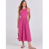 image:imageANRABESS Womens 2026 Summer Casual Maxi Dress A line Tiered Flowy Short Sleeve Crewneck T Shirt Beach Travel Long DressesHot Pink