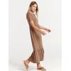 image:imageANRABESS Womens 2026 Summer Casual Maxi Dress A line Tiered Flowy Short Sleeve Crewneck T Shirt Beach Travel Long DressesKhaki