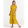 image:imageANRABESS Womens 2026 Summer Casual Maxi Dress A line Tiered Flowy Short Sleeve Crewneck T Shirt Beach Travel Long DressesMustrad Yellow
