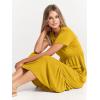 image:imageANRABESS Womens 2026 Summer Casual Maxi Dress A line Tiered Flowy Short Sleeve Crewneck T Shirt Beach Travel Long DressesMustrad Yellow