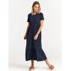 image:imageANRABESS Womens 2026 Summer Casual Maxi Dress A line Tiered Flowy Short Sleeve Crewneck T Shirt Beach Travel Long DressesNavy Blue