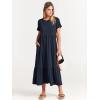 image:imageANRABESS Womens 2026 Summer Casual Maxi Dress A line Tiered Flowy Short Sleeve Crewneck T Shirt Beach Travel Long DressesNavy Blue