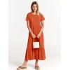 image:imageANRABESS Womens 2026 Summer Casual Maxi Dress A line Tiered Flowy Short Sleeve Crewneck T Shirt Beach Travel Long DressesOrange