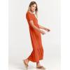 image:imageANRABESS Womens 2026 Summer Casual Maxi Dress A line Tiered Flowy Short Sleeve Crewneck T Shirt Beach Travel Long DressesOrange