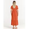 image:imageANRABESS Womens 2026 Summer Casual Maxi Dress A line Tiered Flowy Short Sleeve Crewneck T Shirt Beach Travel Long DressesOrange