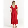 image:imageANRABESS Womens 2026 Summer Casual Maxi Dress A line Tiered Flowy Short Sleeve Crewneck T Shirt Beach Travel Long DressesRed