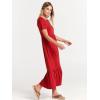 image:imageANRABESS Womens 2026 Summer Casual Maxi Dress A line Tiered Flowy Short Sleeve Crewneck T Shirt Beach Travel Long DressesRed