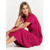 image:imageANRABESS Womens 2026 Summer Casual Maxi Dress A line Tiered Flowy Short Sleeve Crewneck T Shirt Beach Travel Long DressesRose