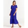 image:imageANRABESS Womens 2026 Summer Casual Maxi Dress A line Tiered Flowy Short Sleeve Crewneck T Shirt Beach Travel Long DressesRoyal Blue