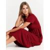 image:imageANRABESS Womens 2026 Summer Casual Maxi Dress A line Tiered Flowy Short Sleeve Crewneck T Shirt Beach Travel Long DressesWine Red