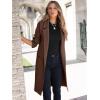 image:imageANRABESS Womens Cardigan Sweater 2025 Fall Outfits Knitted Lapel Long Coats CoatigansCoffee