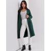 image:imageANRABESS Womens Cardigan Sweater 2025 Fall Outfits Knitted Lapel Long Coats CoatigansGreen