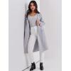 image:imageANRABESS Womens Cardigan Sweater 2025 Fall Outfits Knitted Lapel Long Coats CoatigansGrey Purple