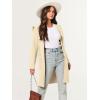 image:imageANRABESS Womens Cardigan Sweater Oversized Coatigan Knitted Hooded Coat 2025 Fall Outfits OutwearKhaki Beige
