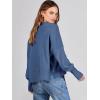 image:imageANRABESS Womens Cropped Sweaters Oversized Crewneck Long Batwing Sleeve Side Slit Ribbed Knit Pullover Tops 2025 Fall ClothesBlue