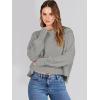 image:imageANRABESS Womens Cropped Sweaters Oversized Crewneck Long Batwing Sleeve Side Slit Ribbed Knit Pullover Tops 2025 Fall ClothesGrey