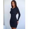 image:imageANRABESS Womens Fall Long Sleeve Short Dress Rib Knit 2025 Fashion Basic Slim Fit Party Cocktail Night Bodycon Mini DressesNavy Blue