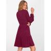 image:imageANRABESS Womens Long Lantern Sleeve Ribbed Knit Dresses V Neck Casual 2025 Fall Winter Flowy Swing Tunic Sweater Short DressBurgundy