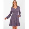 image:imageANRABESS Womens Long Lantern Sleeve Ribbed Knit Dresses V Neck Casual 2025 Fall Winter Flowy Swing Tunic Sweater Short DressPurple