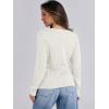 image:imageANRABESS Womens Long Sleeve Cable Knit Sweater 2025 Fall Fashion V Neck Fitted Pullover Top Business Casual Work Fall OutfitsCream White