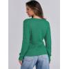 image:imageANRABESS Womens Long Sleeve Cable Knit Sweater 2025 Fall Fashion V Neck Fitted Pullover Top Business Casual Work Fall OutfitsGreen