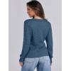 image:imageANRABESS Womens Long Sleeve Cable Knit Sweater 2025 Fall Fashion V Neck Fitted Pullover Top Business Casual Work Fall OutfitsIndigo Blue