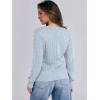 image:imageANRABESS Womens Long Sleeve Cable Knit Sweater 2025 Fall Fashion V Neck Fitted Pullover Top Business Casual Work Fall OutfitsLight Blue