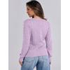 image:imageANRABESS Womens Long Sleeve Cable Knit Sweater 2025 Fall Fashion V Neck Fitted Pullover Top Business Casual Work Fall OutfitsLight Purple