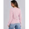 image:imageANRABESS Womens Long Sleeve Cable Knit Sweater 2025 Fall Fashion V Neck Fitted Pullover Top Business Casual Work Fall OutfitsPink