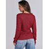 image:imageANRABESS Womens Long Sleeve Cable Knit Sweater 2025 Fall Fashion V Neck Fitted Pullover Top Business Casual Work Fall OutfitsRed