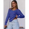 image:imageANRABESS Womens Long Sleeve Cable Knit Sweater 2025 Fall Fashion V Neck Fitted Pullover Top Business Casual Work Fall OutfitsRoyal Blue
