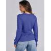 image:imageANRABESS Womens Long Sleeve Cable Knit Sweater 2025 Fall Fashion V Neck Fitted Pullover Top Business Casual Work Fall OutfitsRoyal Blue