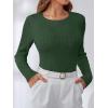image:imageANRABESS Womens Long Sleeve Cable Knit Sweater Jumper Crewneck Pullover Soft Dressy Casual Tops Cute 2025 Fall Trendy OutfitsDeep Green