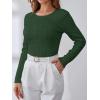 image:imageANRABESS Womens Long Sleeve Cable Knit Sweater Jumper Crewneck Pullover Soft Dressy Casual Tops Cute 2025 Fall Trendy OutfitsDeep Green
