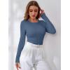 image:imageANRABESS Womens Long Sleeve Cable Knit Sweater Jumper Crewneck Pullover Soft Dressy Casual Tops Cute 2025 Fall Trendy OutfitsIndigo