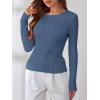 image:imageANRABESS Womens Long Sleeve Cable Knit Sweater Jumper Crewneck Pullover Soft Dressy Casual Tops Cute 2025 Fall Trendy OutfitsIndigo