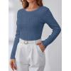 image:imageANRABESS Womens Long Sleeve Cable Knit Sweater Jumper Crewneck Pullover Soft Dressy Casual Tops Cute 2025 Fall Trendy OutfitsIndigo